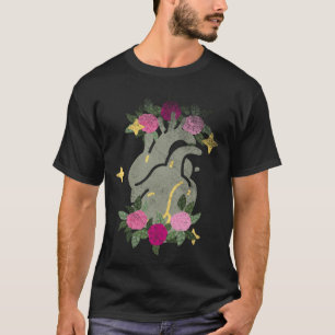 Anatomical Heart And Flowers Men Women Cardiologi T-Shirt