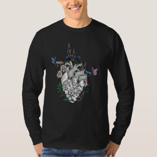 Anatomical Heart And Flowers  Nurse Doctor Graduat T-Shirt