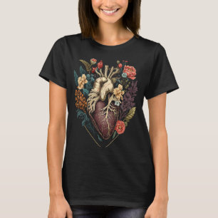 Anatomical Heart And Flowers Show Your Love For Wo T-Shirt