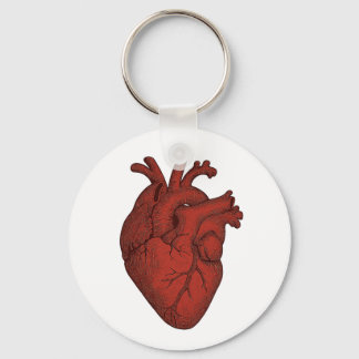 Anatomical Heart Art Keychain – Vintage Red Illust