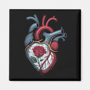 Anatomical Heart Botanical Bloom Biology Rose Vale Magnet