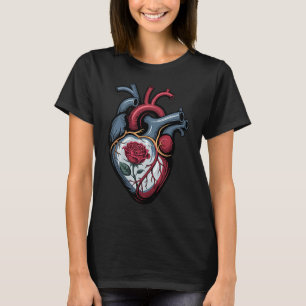 Anatomical Heart Botanical Bloom Biology Rose Vale T-Shirt