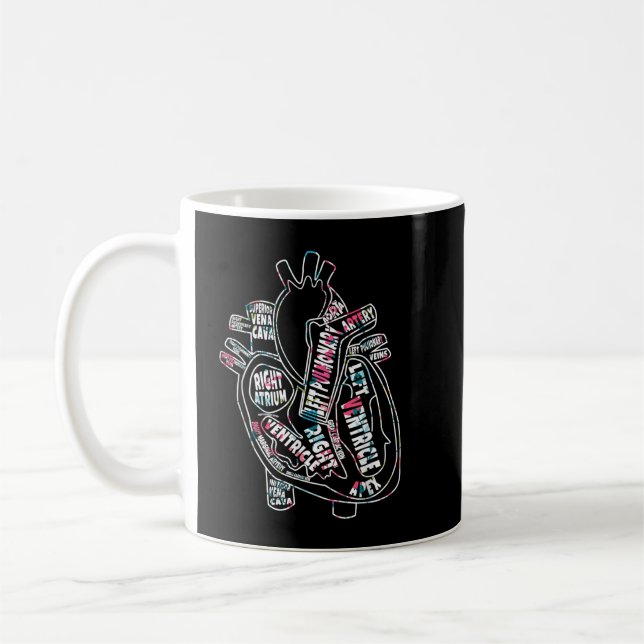 Anatomical Heart Cardiac Nurse Parts of Heart Card Coffee Mug (Left)