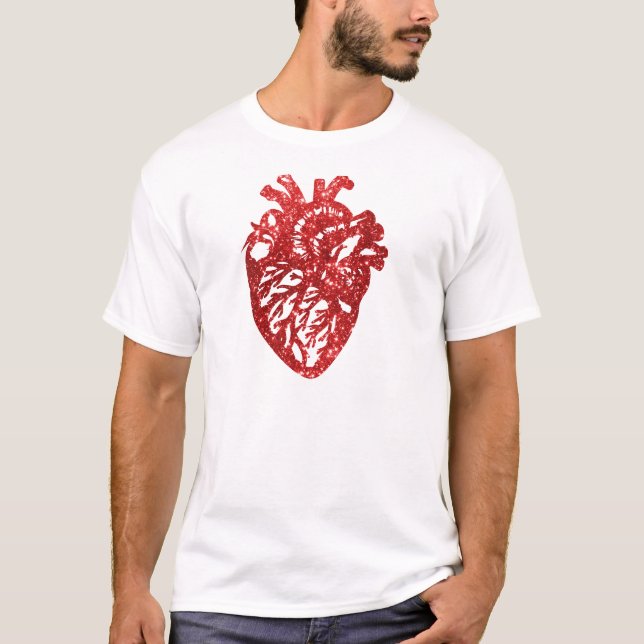 Anatomical Heart Glitter Effect Shirt (Front)