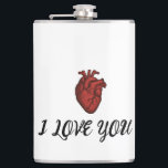 Anatomical Heart "I Love You"  Hip Flask<br><div class="desc">Break clichés with this bold "I Love You" mug featuring a realistic anatomical heart. Perfect for science lovers,  medical students,  or anyone who appreciates love with a twist. Makes a funny yet heartfelt gift for Valentine’s Day,  anniversaries,  or just because.</div>