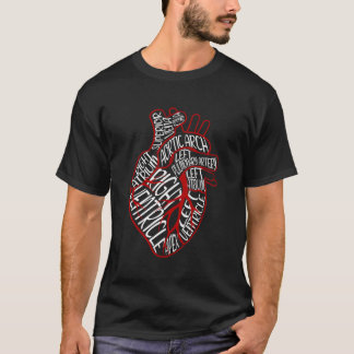 Anatomical Heart Medical Parts Of Heart For Cardio T-Shirt