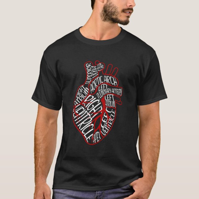 Anatomical Heart Medical Parts Of Heart For Cardio T-Shirt (Front)