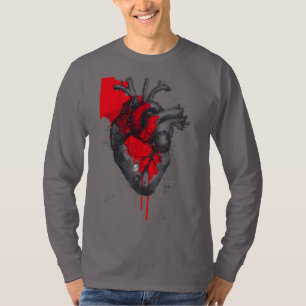 Anatomical Heart Trash Polka Art Long Sleeve T-Shirt