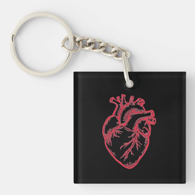 Anatomical Heart Valentine Shirt Key Ring (Front)