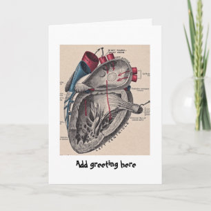 Anatomical Heart vintage diagram personalised Card