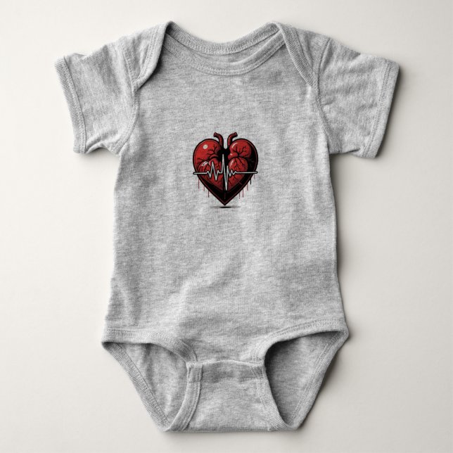 Anatomical Heart with Battle of Life Baby Bodysuit (Front)