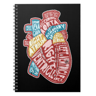 Anatomical Human Heart Cardiology Medical Cardiac Notebook