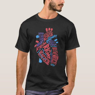 Anatomical Human Heart Cardiology Medical Cardiac  T-Shirt