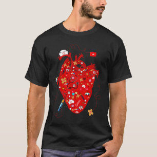 Anatomical Human Heart Cardiology Medical Cardiac  T-Shirt