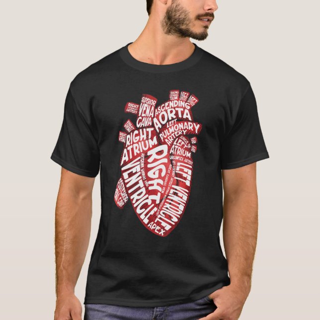 Anatomical Human Heart Cardiology Medical Cardiac  T-Shirt (Front)