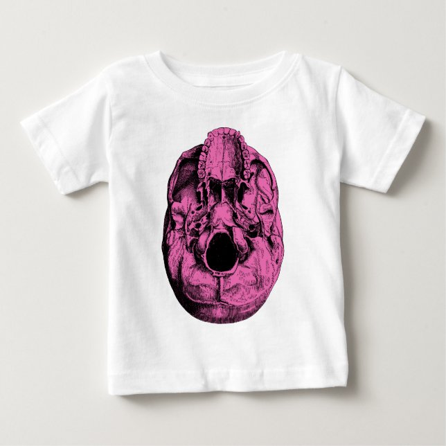 Anatomical Human Skull Base Pink Baby T-Shirt (Front)