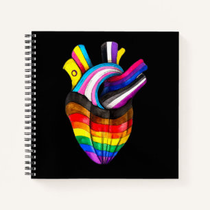 Anatomical Rainbow Ally Heart Gay Pride Flag Lgbt Notebook