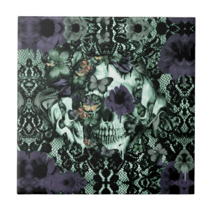 Anatomically Incorrect, poppy skull Tile