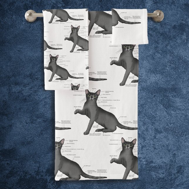 Anatomy Cat Funny Bath Towel Set (Creator Uploaded)
