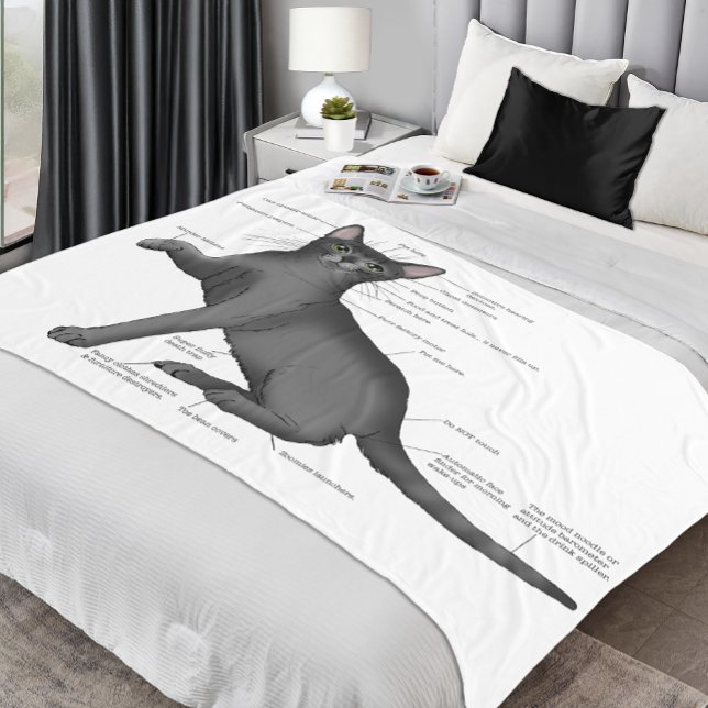 Anatomy Cat Funny Fleece Blanket (Creator Uploaded)
