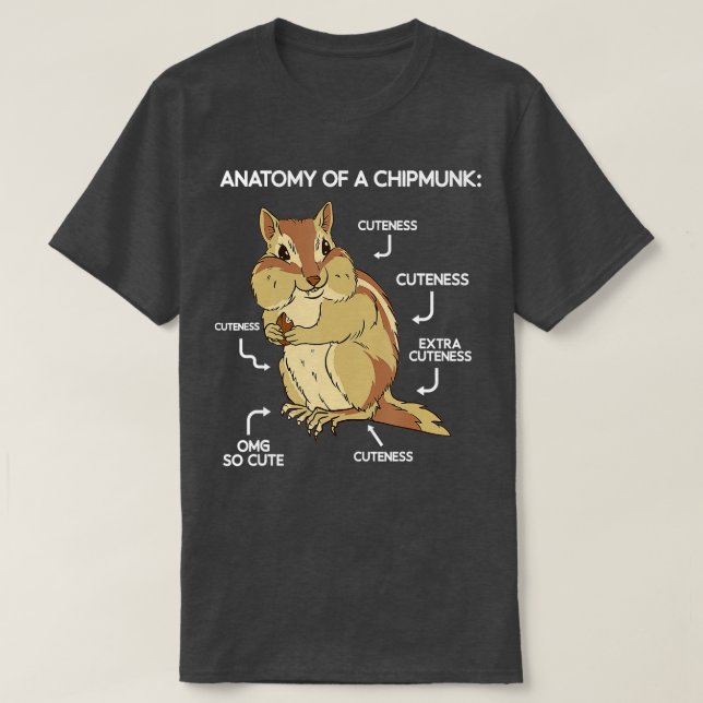 Anatomy Cute Chipmunk  T-Shirt (Design Front)