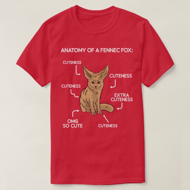 Anatomy Cute Fennec Fo T-Shirt (Design Front)