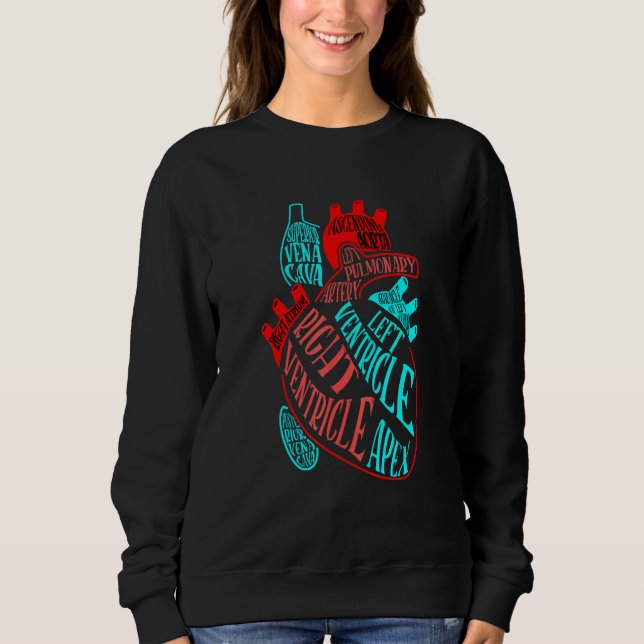Anatomy Heart Aorta Doctor Nurse Cardiologist Card Sweatshirt (Front)