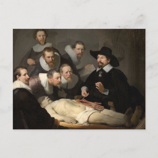 Anatomy Lesson Dr Nicolaes Tulp Rembrandt Postcard (Front)