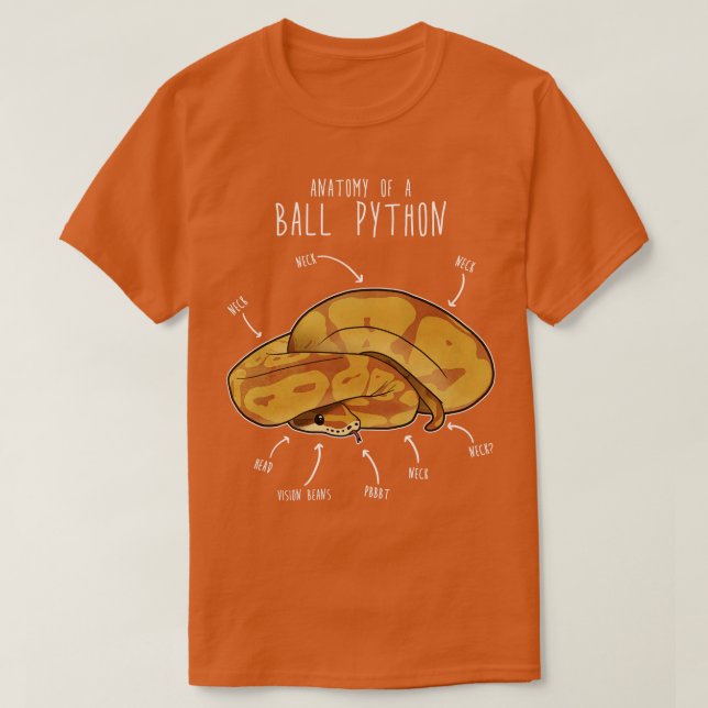 Anatomy of a amel Ball Python T-Shirt (Design Front)