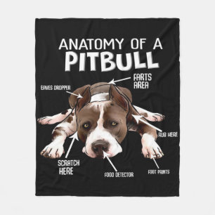 Anatomy Of A American Pitbull Fleece Blanket