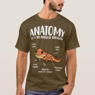 Anatomy Of A Bearded Dragon Funny Reptile Lover  T-Shirt
