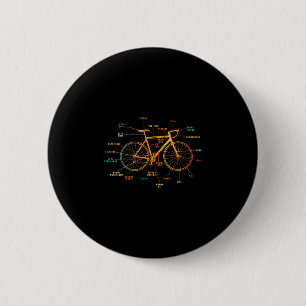 Anatomy of a bicycle - bicycle parts 6 cm round badge