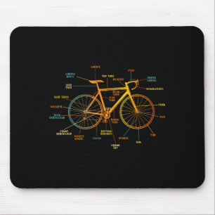 Anatomy of a bicycle - bicycle parts  mouse pad