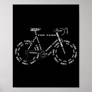 Anatomy Of A Bicycle - Funny Bicycle Parts Cycling Poster
