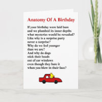 Anatomy of a Birthday - a quirky birthday poem