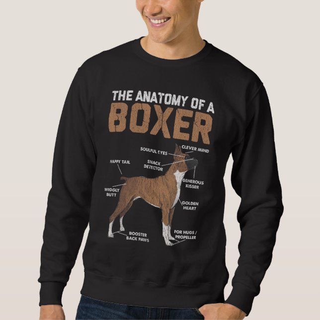 Anatomy of a Boxer Dog Animal Pet Lover Sweatshirt (Front)