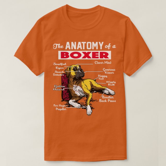 Anatomy of a Boxer Dog  - Funny  for Boxer lover  T-Shirt (Design Front)