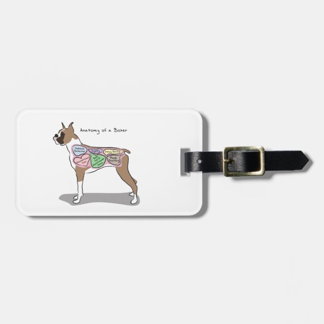 Anatomy of a Boxer Dog gifts Luggage Tag (Front Horizontal)