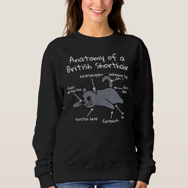 Anatomy Of A British Shorthair Cat Pet Sweatshirt (Front)