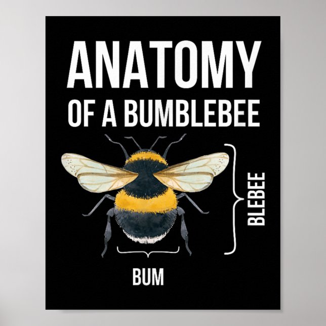 Anatomy Of A Bumblebee Funny Sarcastic Humour Quot Poster (Front)
