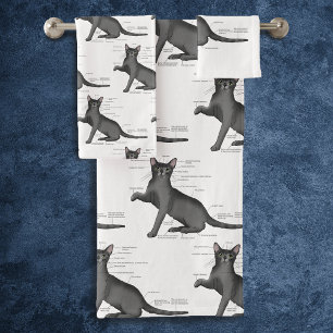 Anatomy of a Cat Bath Towel Set