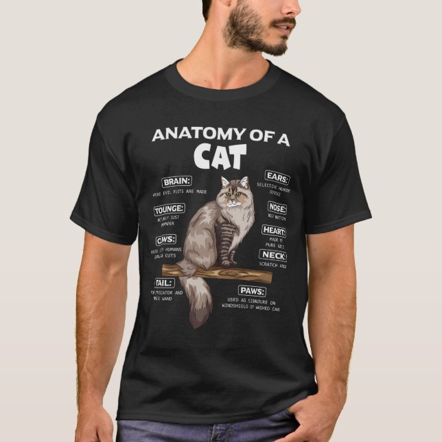 Anatomy Of A Cat Cute Cats Kittens Lover Meow Anim T-Shirt (Front)