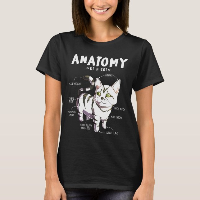Anatomy Of A Cat Cute Kitten Pet Tee (Front)