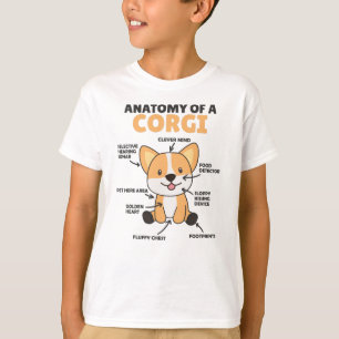 Anatomy Of A Corgi Cute Dogs Funny Puppy T-Shirt