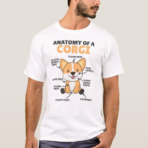 Anatomy Of A Corgi Cute Dogs Funny Puppy T-Shirt