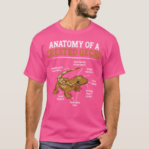 Anatomy Of A Crested Gecko Eyelash Lizard Herpetol T-Shirt