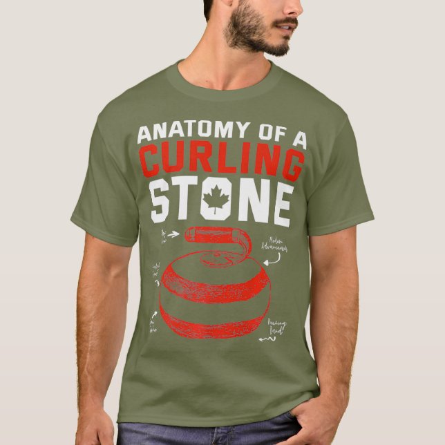 Anatomy of a Curling Stone Canadian patriotic T-Shirt (Front)