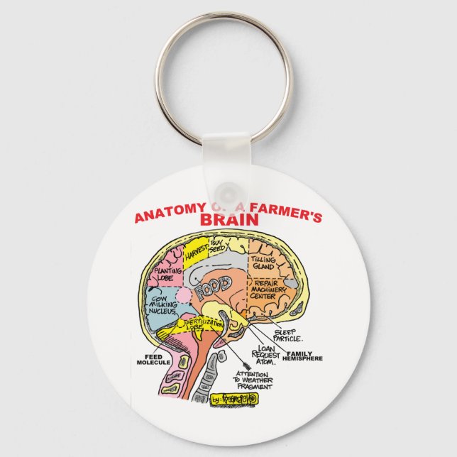 ANATOMY OF A FARMER'S BRAIN KEY RING (Front)