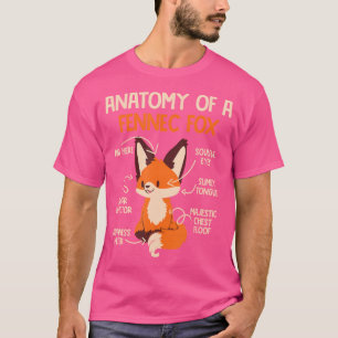 Anatomy Of A Fennec Fox Cute Fox Lover Fennec Foxe T-Shirt
