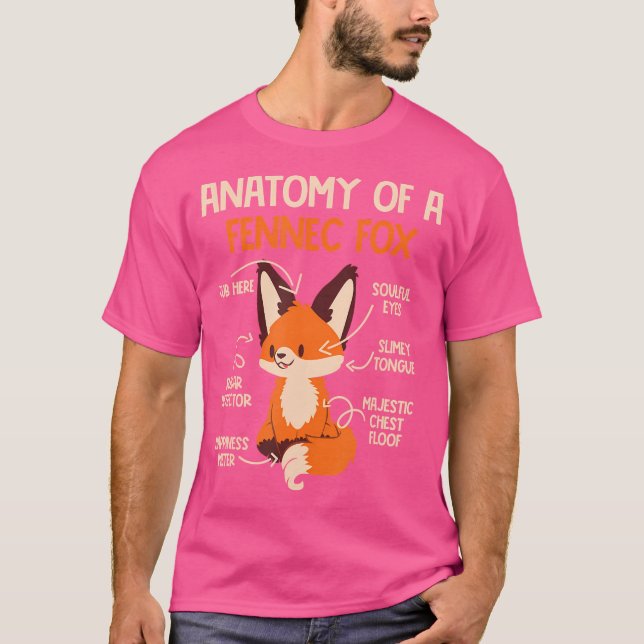 Anatomy Of A Fennec Fox Cute Fox Lover Fennec Foxe T-Shirt (Front)